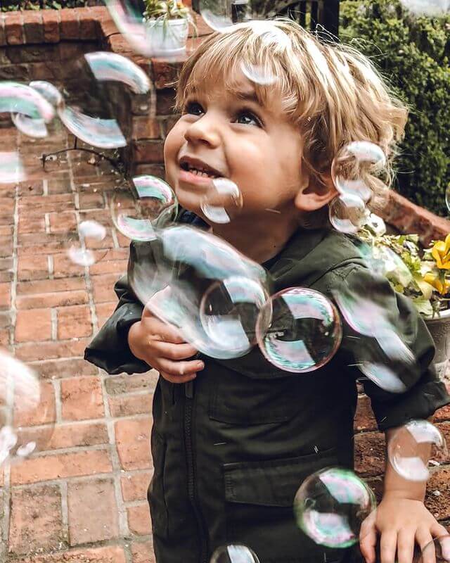 Miles in the bubbles!