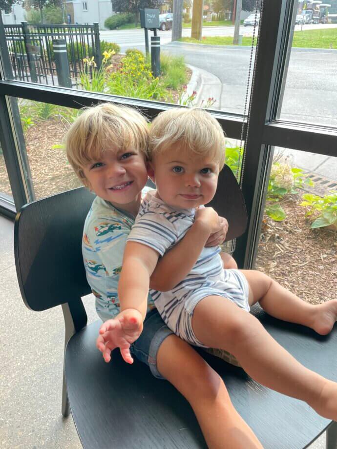 Miles and Jude at the airport