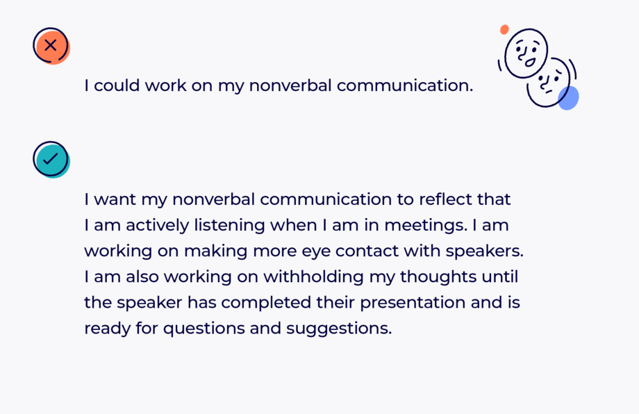 How to Write an Authentic and Thorough Self-Evaluation: Self evaluation example - nonverbal communication. 